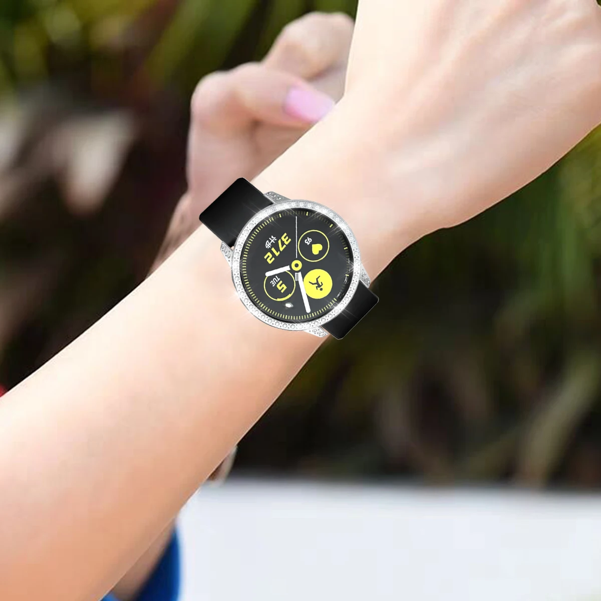 Чехол для samsung Galaxy Watch Active Bumper Shell Bling Diamond Frame Жесткий PC защитный чехол ремешок для часов аксессуары для ремешка
