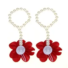 1 пара; шифоновые сандалии с открытой ступней для малышей; пляжные сандалии с цветами; ; модные аксессуары для малышей; пляжные сандалии с цветочным принтом