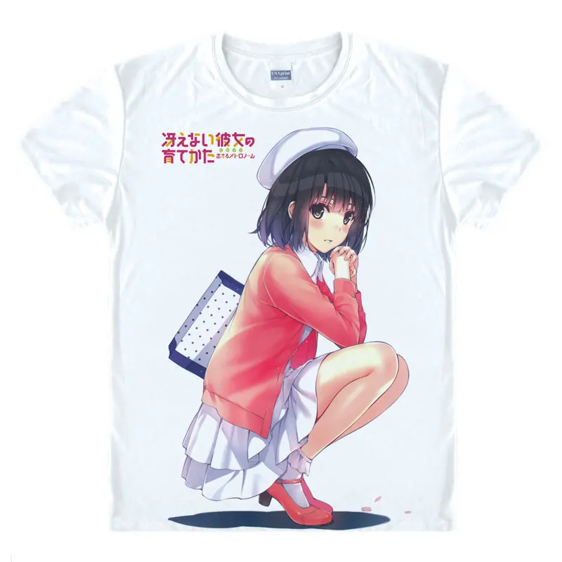 Футболка Saekano Utaha Kasumigaoka красочные футболки Аниме аксессуары Потрясающая рубашка