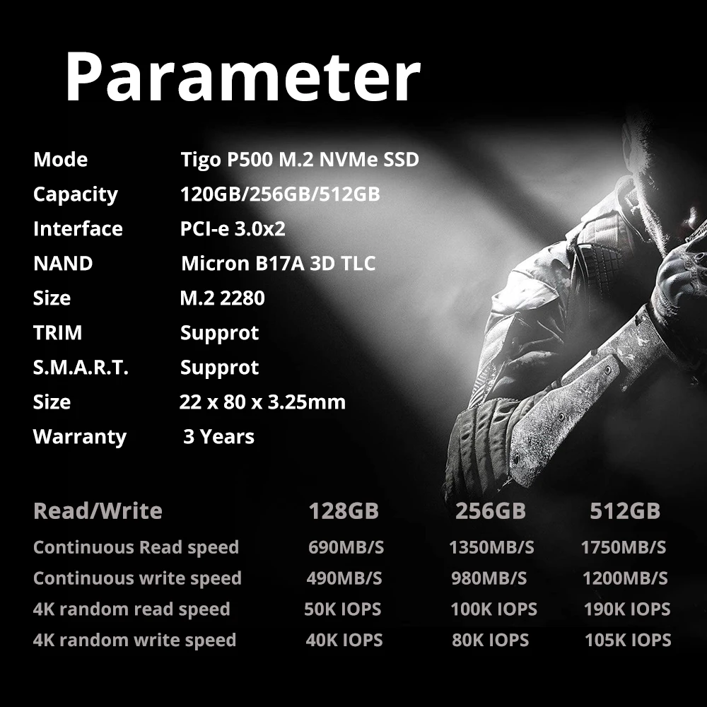 Tigo M.2 SSD PCIe NVMe PCIe 2280 Внутренний твердотельный накопитель подходит для настольных ПК HDD внутренний жесткий диск 256 ГБ P500