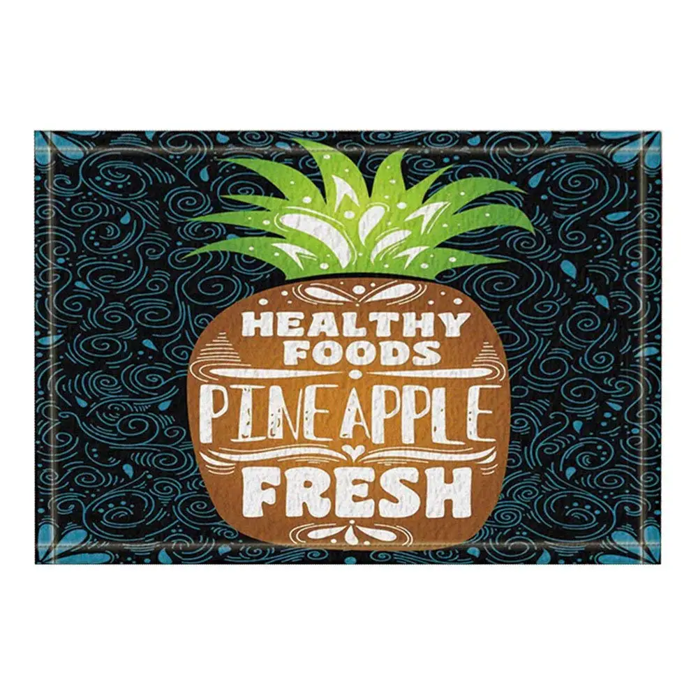 Pineapple Decor Creative Fruit With Englsih Words In Funny Style Bath Rugs Non-Slip Doormat Floor Entryways Mat Kids | Дом и сад