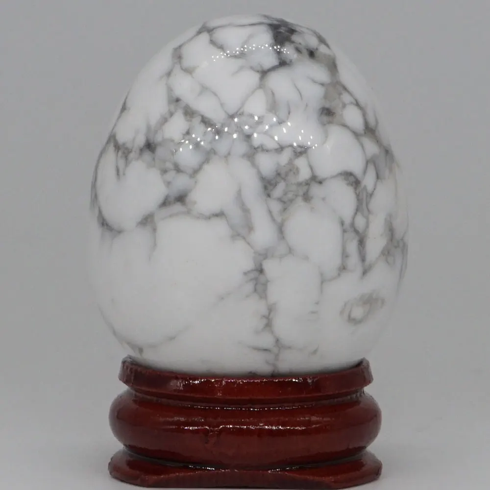 34*44MM White Howlite Turquoise Egg Natural Stone Crystal Mineral Healing Ball Home decoration accessory Kegel Massage Yoni Egg