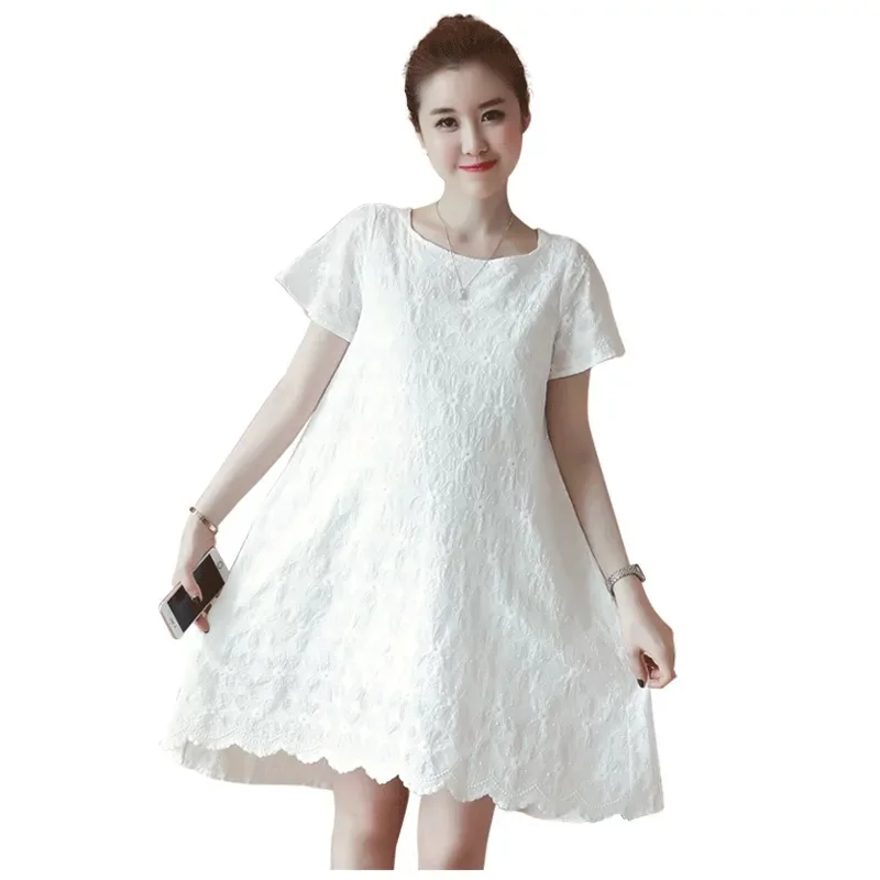 

Cute Elegant Maternity Clothes Pregnancy Summer Short Sleeve Cotton Pregnant Dress Maternity Clothes For Pregnant Women M-2XL