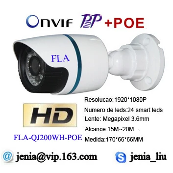  1080P IP camera poe outdoor ir night vision network onvif p2p cftv camara 2mp alarm video motion mini ip camara waterproof metal 