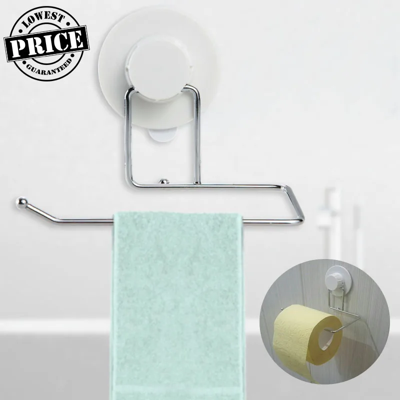 New Toilet Paper Holder Towel Suction Hanger Smooth Tiles Tissue Rack