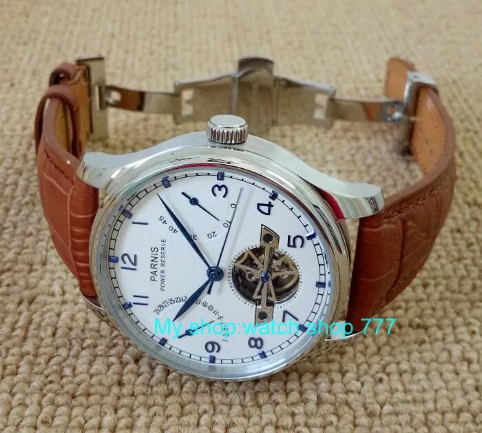 

Butterfly buckle 43mm PARNIS power reserve Automatic Self-Wind Mechanical movement men's watch Mechanical watches gl1