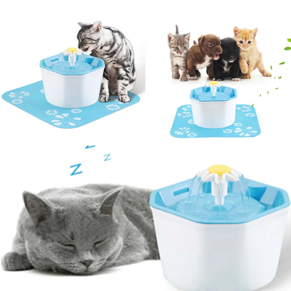 

Pet Water Fountain For Cat Dog Automatic Food Bowl Dish Feeder Dispenser New