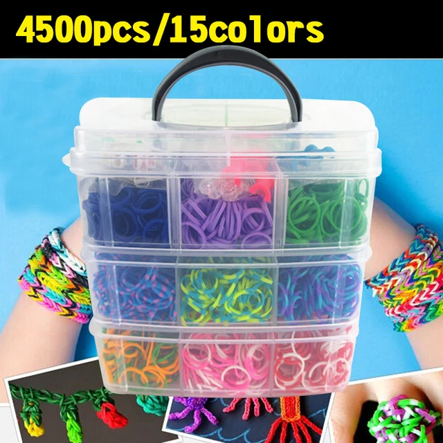 4500 Pcs Crazy And Fun Rubber Loom Bands Box 3 Layer Set Make 4500 Pcs Crazy And Fun Rubber Loom Bands Box 3 Layer Set Make Band Bracelet