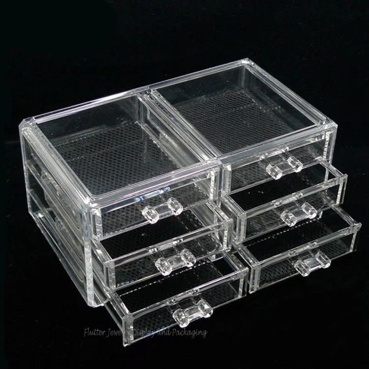 High Quality Acrylic Clear Jewelry Box Cosmetic Case Jewelry Bins