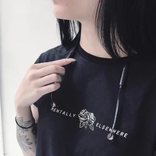 2019 Summer Black Short Sleeve T-shirt Casual Large Tees Slogan Graphic Shirt Print Front of T-shirt for Women slogan print racer front bodysuit