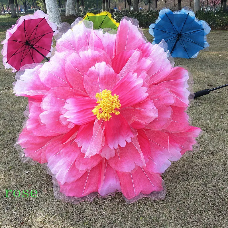 1 шт. Пион Искусственные цветы диаметр 70-80 см Зонт пион реквизит для танцев большой сценический искусственный цветок
