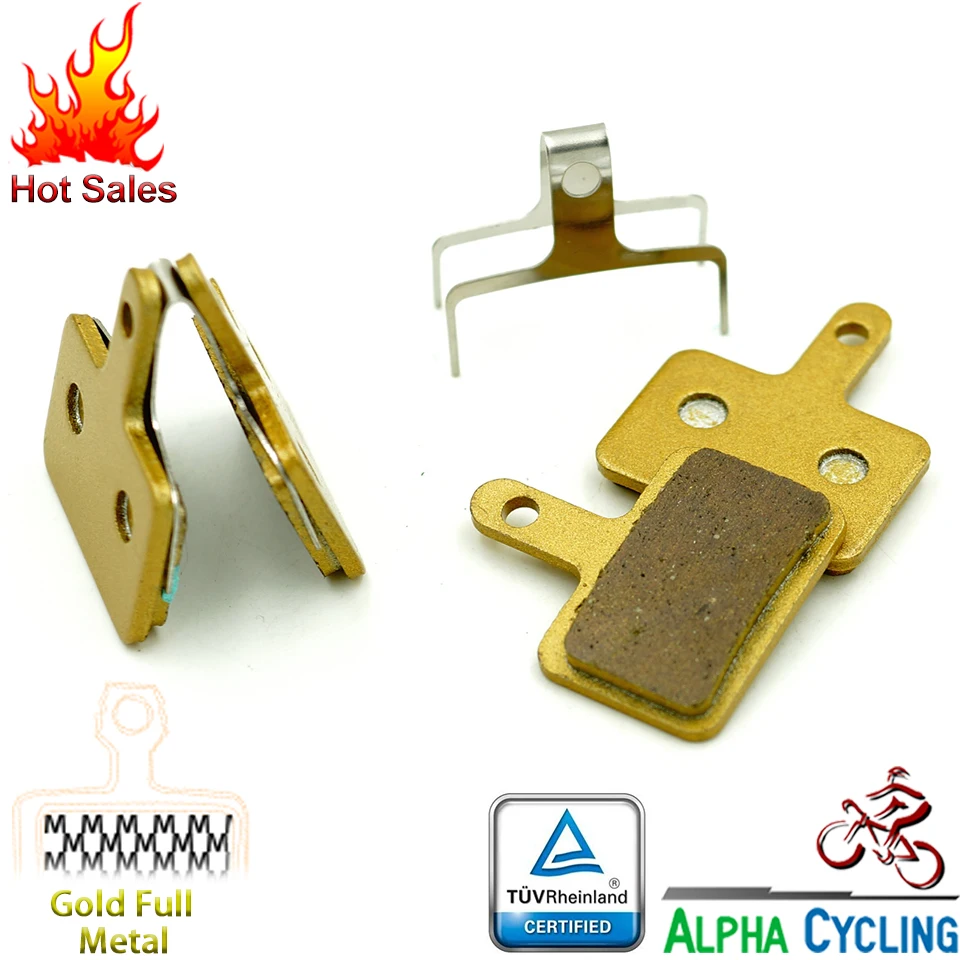 

Bicycle Disc Brake pads for SHIMANO M375 M395 M486 M485 M475 M416 M446 M515 M445 M525 Disc Brake, 2 Pairs/ORD, Gold Metal
