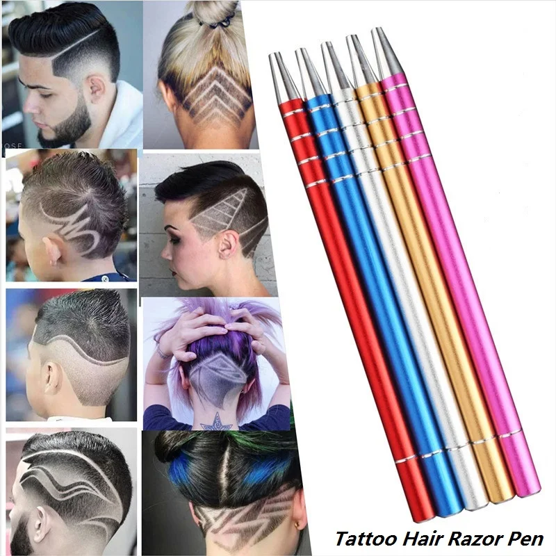 Tattoo Black Hair Razor Pen Engraving Manual Pen for Barbershop Making Stripes Pattern Eyebrows Hair Beards Carving Modeling