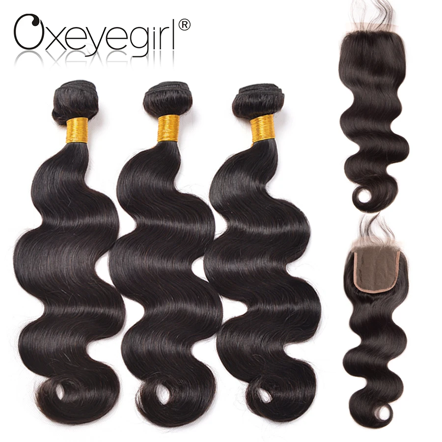 Oxeye girl Brazilian weave Bundles With Closure 4Pcs Body Wave Bundles Natural Color 100% Virgin Human Hair 4x4 Lace Closure brazilian-body-wave-hair : image Oxeye girl Brazilian weave Bundles With Closure 4Pcs Body Wave Bundles Natural Color 100% Virgin Human Hair 4x4 Lace Closure brazilian-body-wave-hair