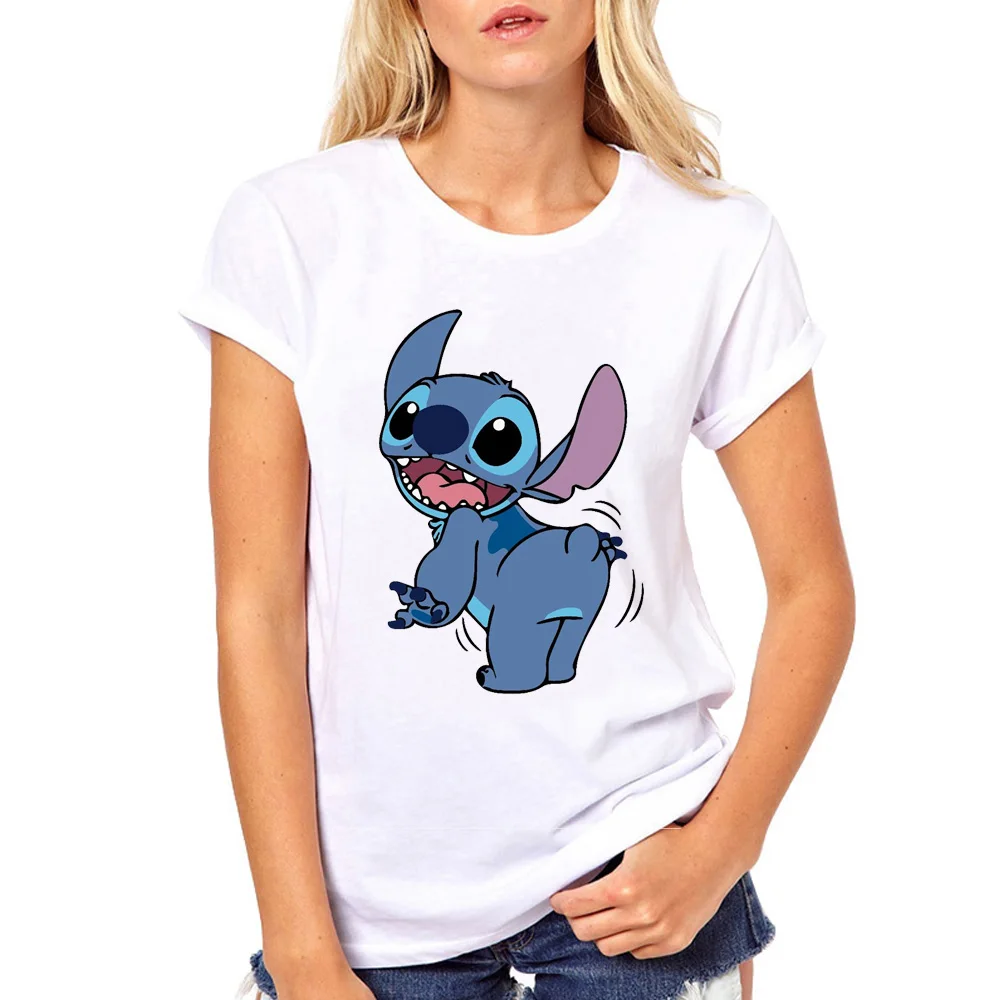 

Harajuku Funny Lilo Stitch T Shirt Women Tops Kawaii Cartoon T-shirt Female Summer Top Tshirt Slim Sexy Tees for Girls dHWP114