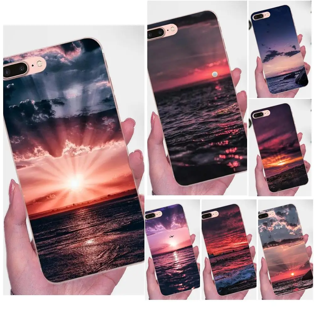 Чехол для телефона из мягкого ТПУ с принтом Sunrise Sunset Airplane The Sea Xiaomi Redmi Note 2 3 3S 4 4A 4X 5 5A