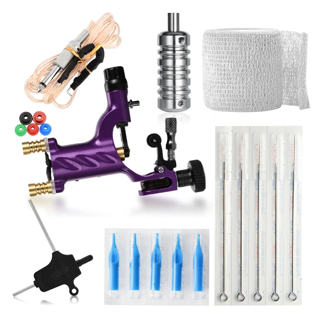 Purple Professional Tattoo Kit Best Tattoo Machines Price Cinta Grip Tatuaje Maquina De Tatuagem