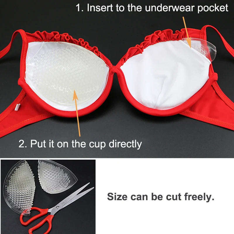 Women Silicone Bra Inserts Bikini Swimsuit Bra Pads Push Up Pads Breast  Enhancer massage Inserts for Dress with breathable holes