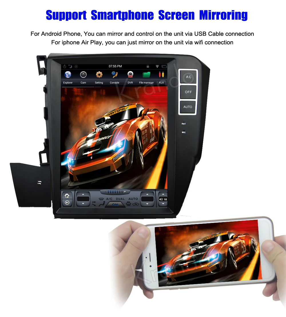 Discount Krando Android 8.1 10.4" Vertical screen car audio radio system player for Honda Civic Left driving 2012+ gps navigation 4 Discount Krando Android 8.1 10.4" Vertical screen car audio radio system player for Honda Civic Left driving 2012+ gps navigation 4