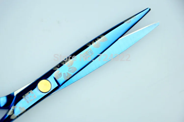 Профессиональные 6,0& 5,5 дюйма 440c синие парикмахерские ножницы для резки и истончения Парикмахерские ножницы набор