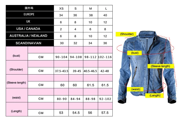 2018 Europe and the United States popular women's baseball jacket stretch denim jacket and more zipper motorcycle models have wild large size (1)