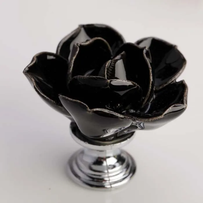 الملونة السيراميك لوتس المقابض للأطفال/الأطفال خزانة خزانة المقابض مضمد تسحب ، السيراميك زهرة مطبخ خزانة مقبض