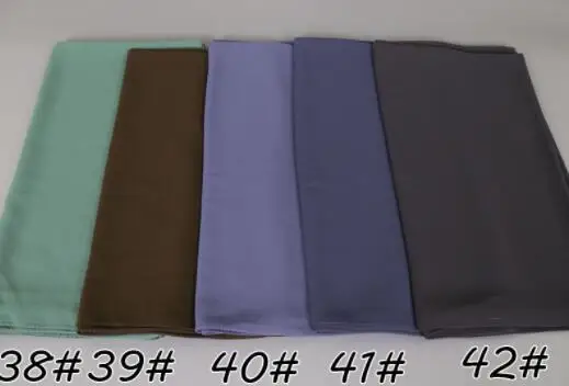 Большие размеры для женщин высокое качество пузырь шифоновый однотонный шали Хиджаб зимние мусульманские 45 цвет шарфы/шарф 180*85 см - Цвет: color 41