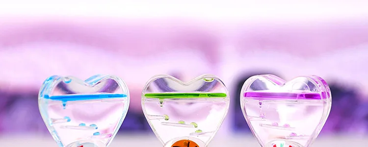 День Святого Валентина двойной песочные часы жидкий таймер визуальный таймер Масло Жидкость движения песочные часы плавающий стол сердце украшение акрил
