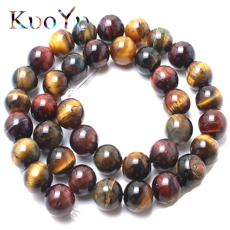 

Natural Stone Beads Multicolor Tiger Eye Stone Beads For Jewelry Making 15.5inches 4/6/8/10/12/14mm Pick Size DIY Bracelet