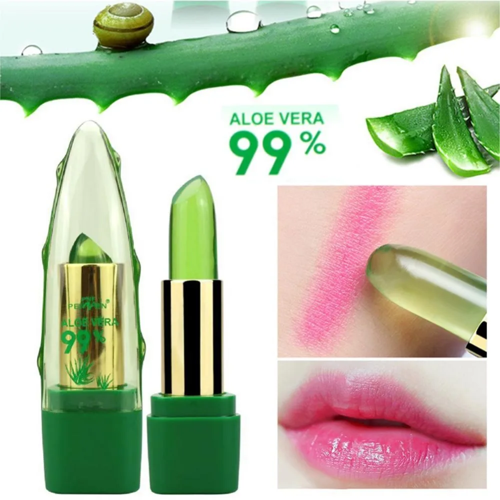 

2018 New Batom 99% ALOE VERA Natural Temperature Change Color Jelly Lipstick Long Lasting Moistourizing Lip Makeup