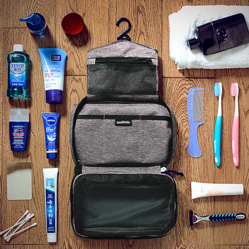 Functional Super Light Zipper Hanging Wash Bag Sorting Cosmetic Toiletry Bags Toilet Kit For Traveling Camping 150g MultiColors