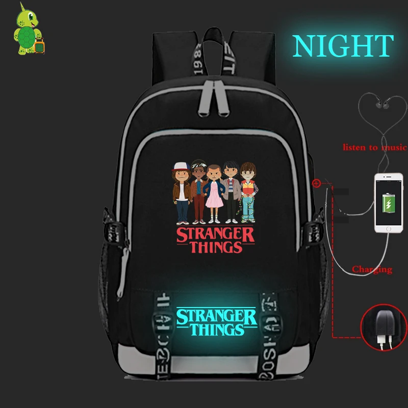 Странные Вещи яркий рюкзак multi USB зарядка ноутбук рюкзак для подростков обувь девочек мальчиков школьные ранцы путешествия