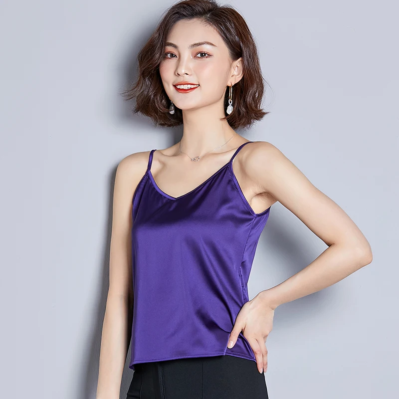 Fashion Silk Tops Women Tank Tops Streetwear Satin Sexy Sleeveless Tank Top Plus Size XXXL Ladies Camisole Bottom Shirt corset t shirt Tanks & Camis