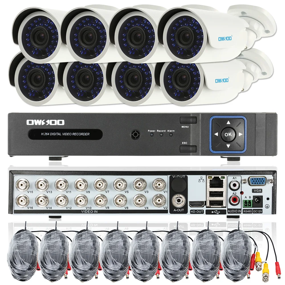 

OWSOO 720P 1500TVL 16CH AHD DVR HDMI 8*720P Waterproof CCTV Security Camera System P2P Onvif AHD DVR IR Camera Outdoor USA Stock