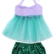 Детские Обувь для девочек летние пляжные Кружево Тюль Топы Корректирующие+ Низ Трусики для женщин Новинка года дети Русалка Купальники для малышек; пляжный костюм; костюм