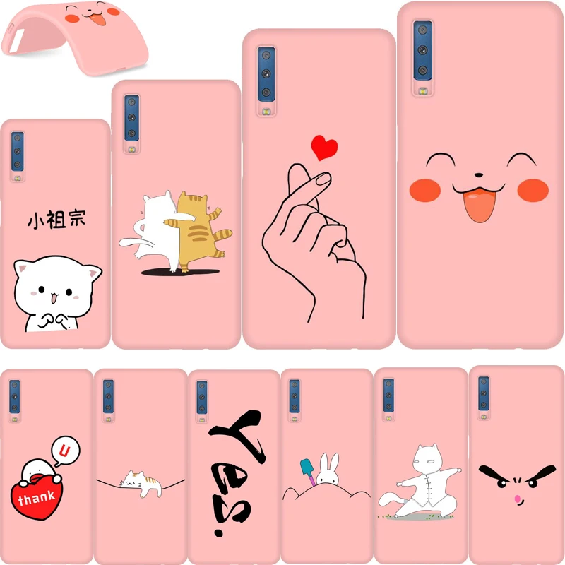 

6.0'' For Samsung Galaxy A7 2018 A750 Case Soft Silicone Case For Samsung A7 2018 Case TPU A 7 7A Coque Funny cartoon TPU cover
