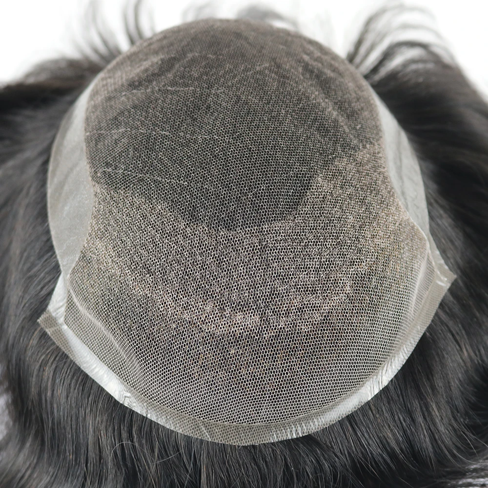 SimBeauty человеческие замена волос системы швейцарские/французские кружева спереди Toupee поли кожи задняя часть волос Замена мужской парик