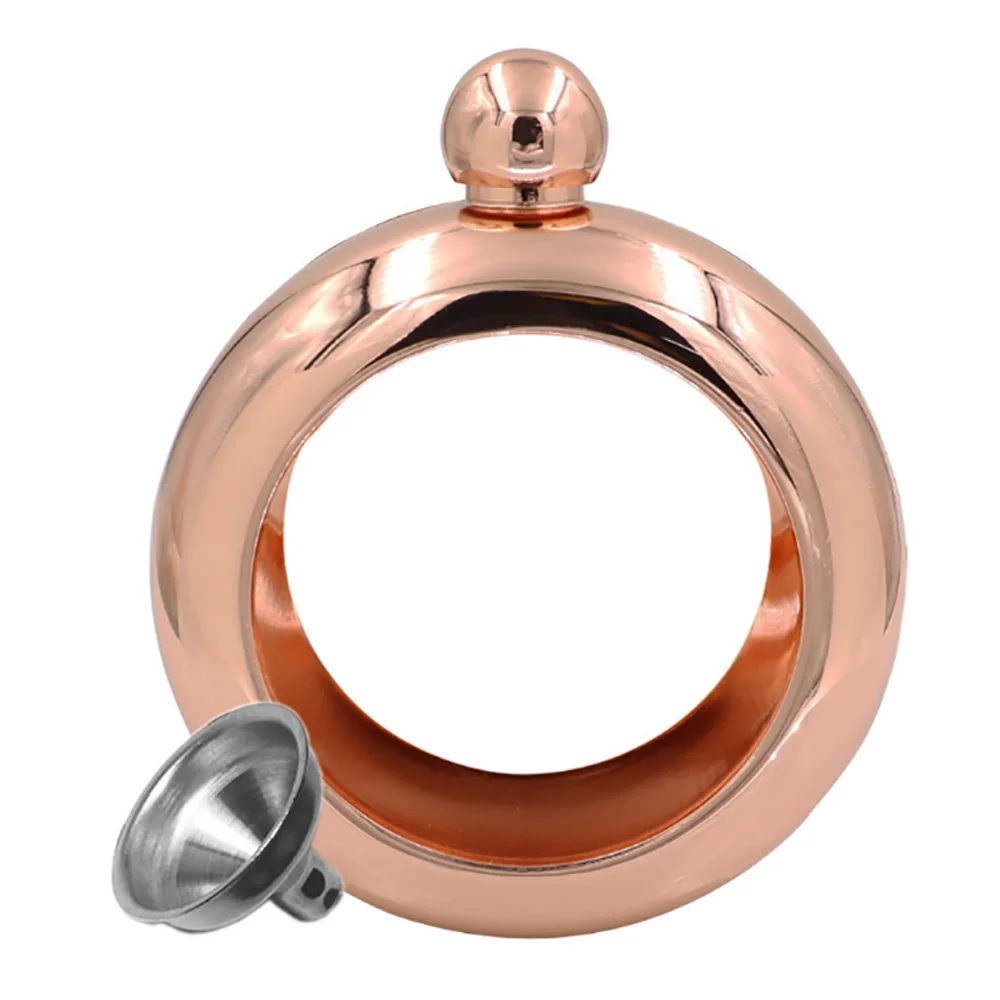 Fashion stainless steel Bracelet Flask Ring with Funnel 3.5 oz/100 ml Travel wine Hip Flasks For