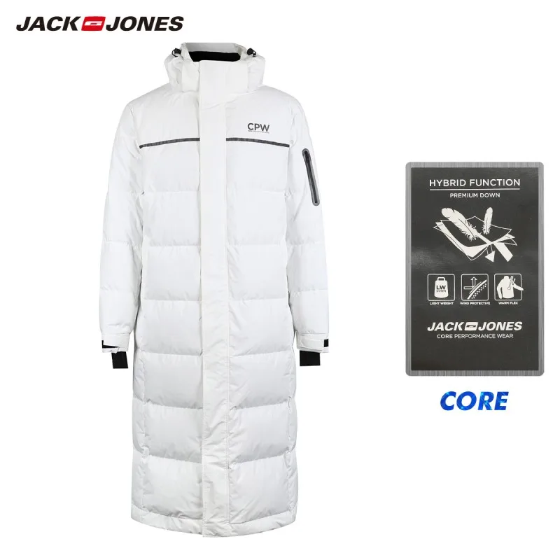 JackJones Мужская зимняя длинная куртка пуховик с капюшоном парка пальто модная