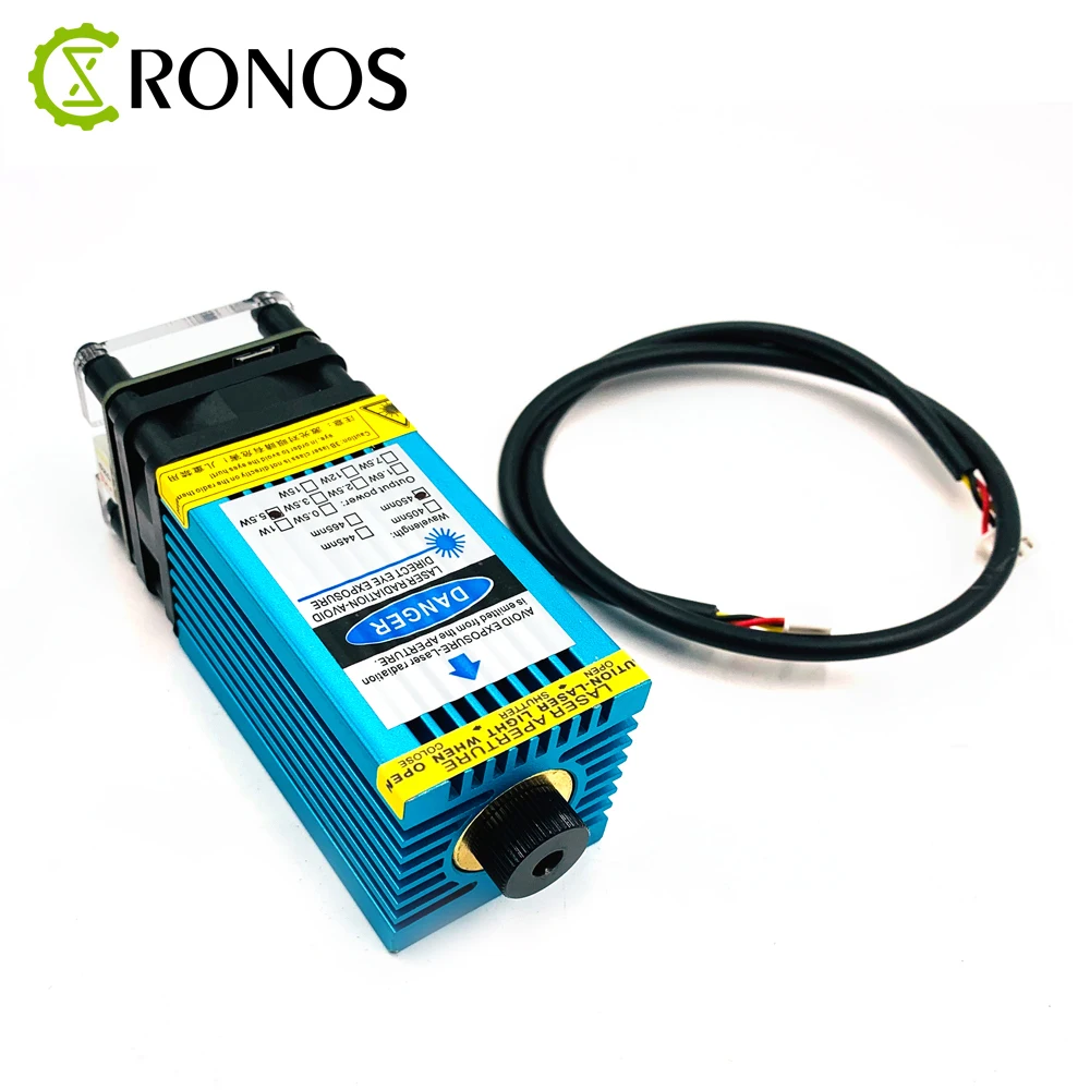 5.5w 450nm Focusing Blue Laser Module Laser Engraving And Cutting TTL Module 5500mw Laser Can Engrave On Stainless Steel