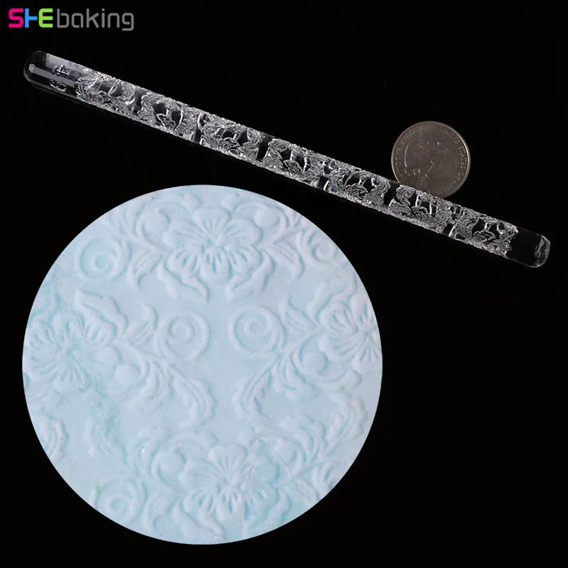 

Shebaking 1pc Cake Fondant Embossing Rolling Pin Pastry Pizza Sugar Cake Decorating Tools Transparent Acrylic Cake Dough Roller