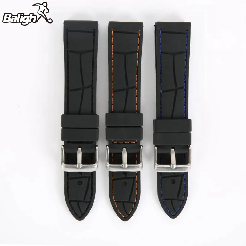 

High Quality Silicone Watch Band Wristwatch Strap 20mm 22mm 24mm 26mm WristBand