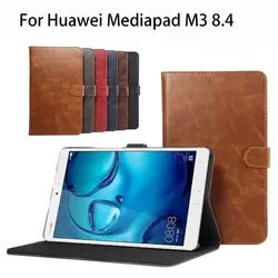 Кожаный чехол для Huawei MediaPad M3 btv-w09 btv-dl09 8.4 дюймов Планшеты Бизнес Crazy Horse узор Smart принципиально флип чехол