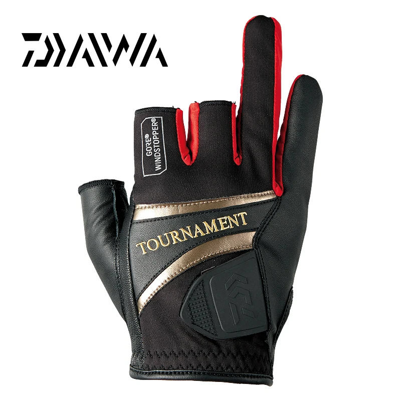 

Daiwa 2018 New Genuine Sheepskin Leather Fishing Gloves Waterproof Fishing 3 Fingers Fishing Glove Half Finger Tackle Tools