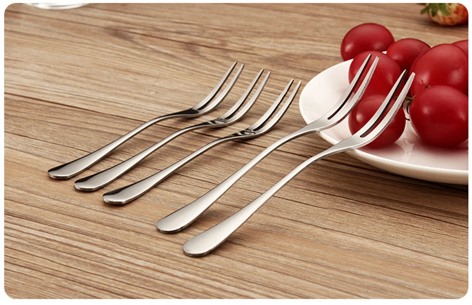 3pcs/set Stainless Steel Mini Party Forks and knife Fruit cake Forks with Prong Bistro Cocktail Tasting Appetizer Forks Set