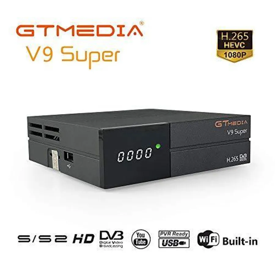 

GT Media V9 Super DVB-S2 Satellite Receiver Freesat V8 Super New Version H.265 WIFI+1Year Europe Spain PT DE PO CCcam TV decoder
