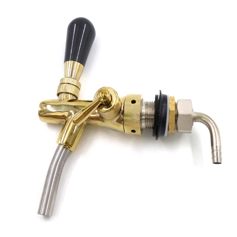 

Adjustable Beer Tap Faucet Flow Control Faucet G5/8 Shank With Golden Plating Home Brew Beer Bar Accessories
