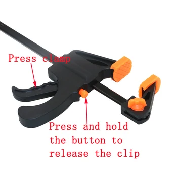 

4 Inch Quick Ratchet Release Speed Squeeze Wood Working Clamp Clip Kit Spreader Gadget Tool DIY Hand Work Bar