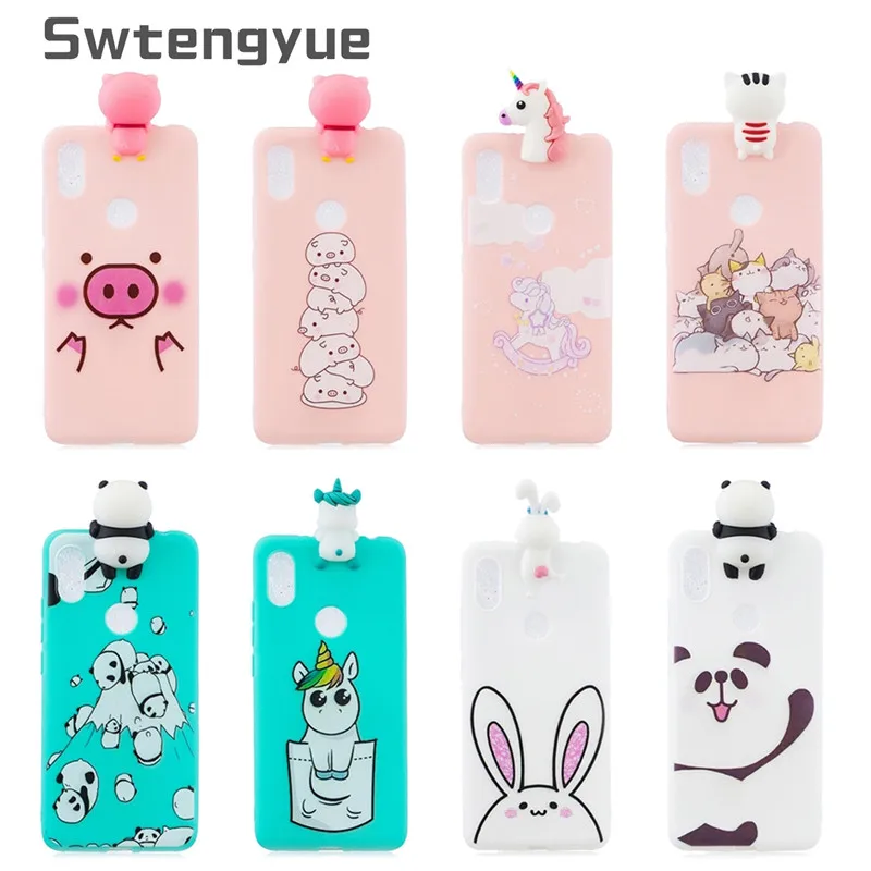 

3D Cartoon case on For Fundas Xiaomi Mi A2 cover Silicone Soft TPU case For Coque Xiaomi Mi A2 Doll Toy Cases Etui