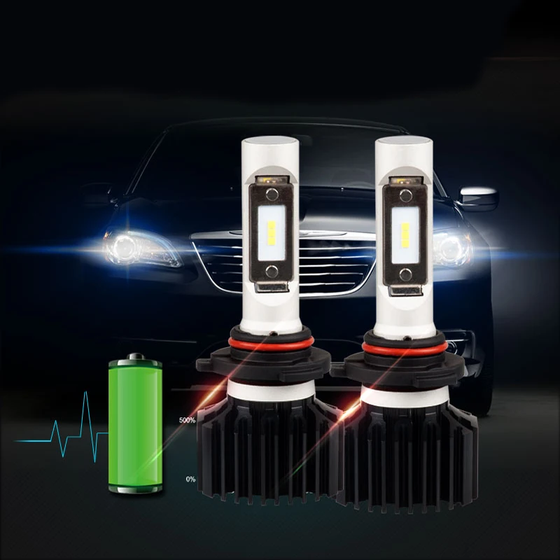 

ELNOR Car Headlgih 9005 9006 Car-Styling Led 12V Lamp 50W 8000LM Bulb Fog Light White 6000K 9000L Headlamp
